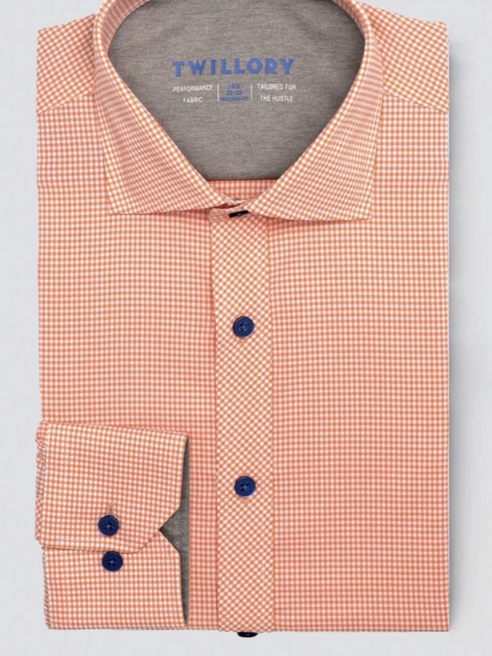 Twillory L Leader Non-Iron Check Performance Dress Shirt 15.5 34-35